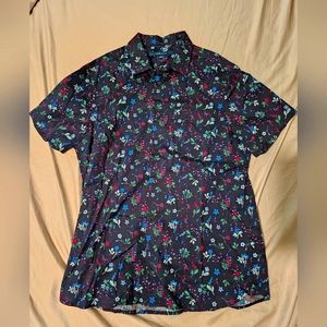 Perry Ellis Men's Whimsical Floral Print Stretch Shirt